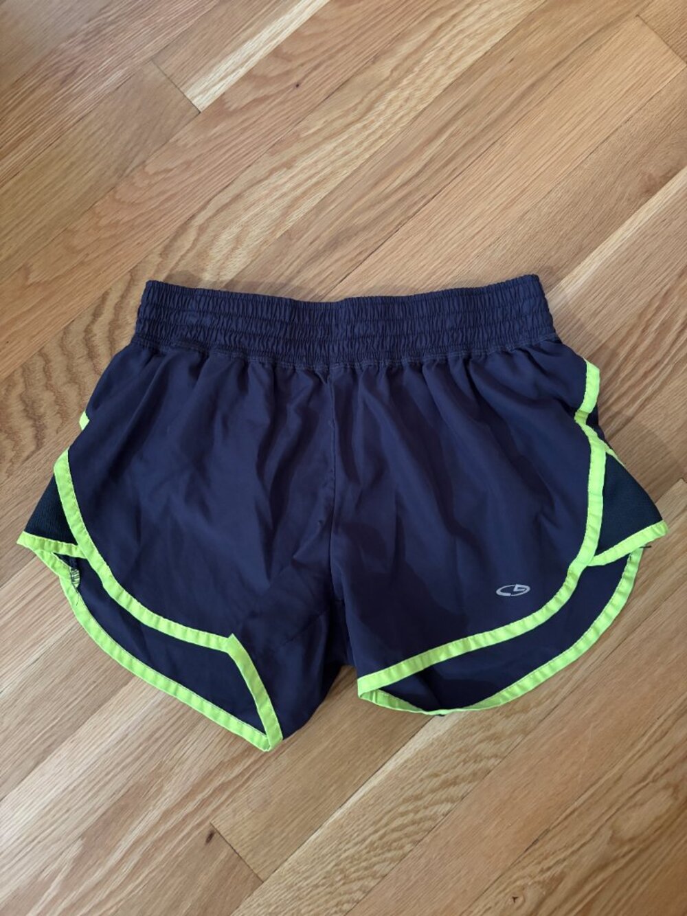 Champion Charcoal Gray & Yellow Running Shorts - Size XS